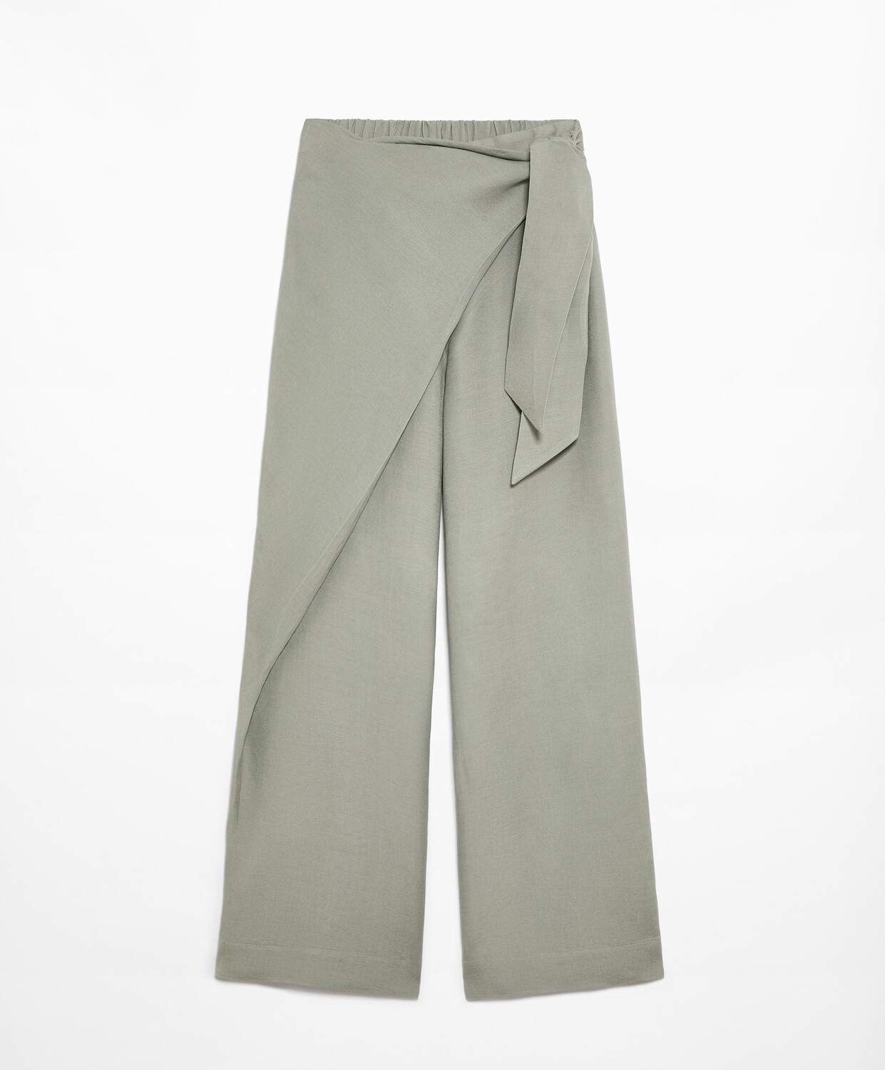 

Брюки Oysho Wrap With Linen, серо-зеленый