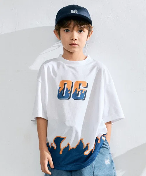 Детская футболка с логотипом KIDS FIRE 06 MESH TEE BROWNBREATH KIDS, Белый