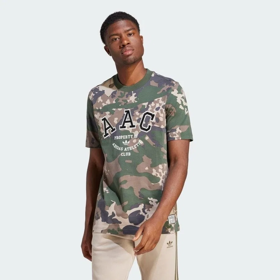 Футболка с принтом ACC Camo adidas, Зеленый