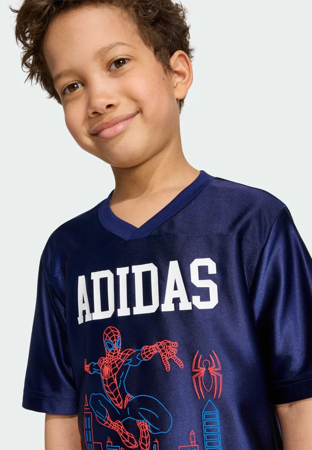 Детская футболка унисекс с принтом Человека-паука Marvel - футболка с принтом Adidas Performance, Dark Blue White — фото 3