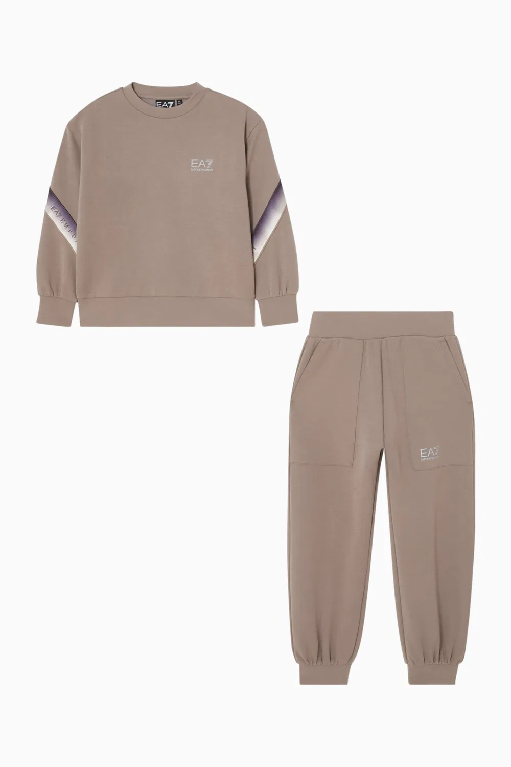 Комплект свитшот и штаны EA7 Emporio Armani, коричневый — фото 2