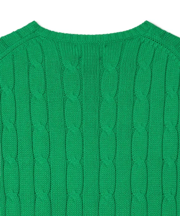Свитер женский из хлопка, Polo Ralph Lauren, зеленый — фото 4