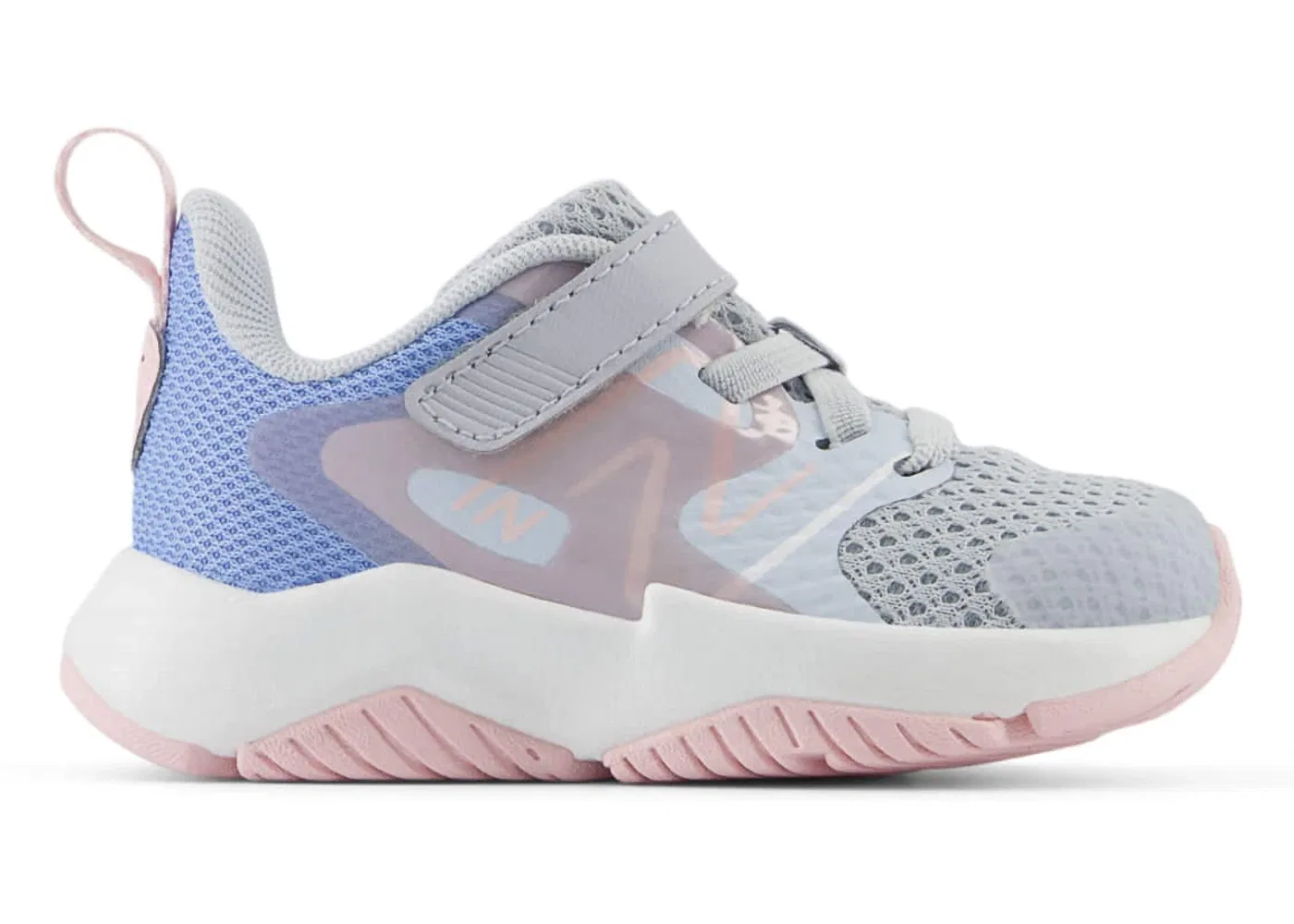 Детские кроссовки для бега с системой шнуровки Bungee Lace New Balance Rave Run v2, Bright Sky Granite Rose Sugar