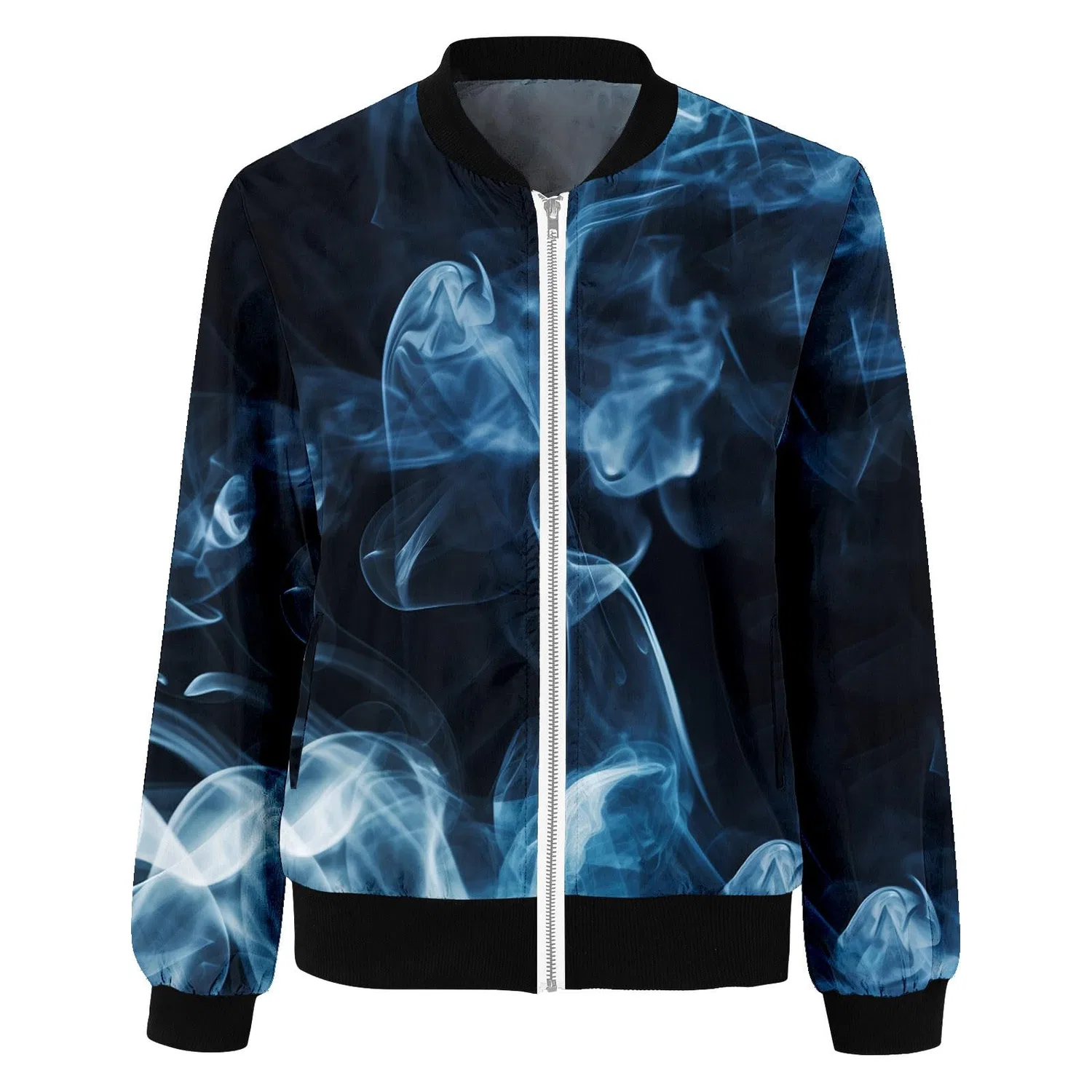 Женская ветрозащитная куртка-бомбер с длинным рукавом Y2K Hiphop Jacket, blue — фото 3