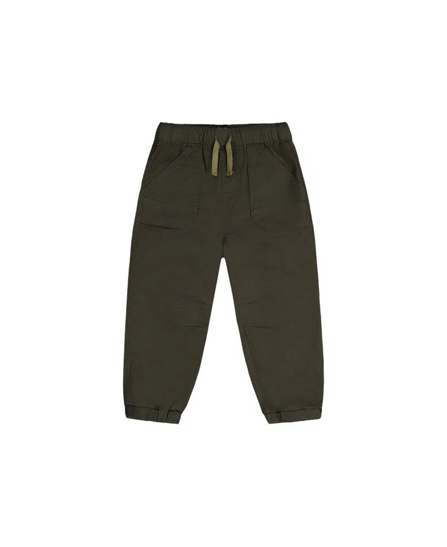 Штаны-джоггеры из стрейч-канваса, с карманами, из коллекции Boys Must-Haves Deux par Deux, Very Dark Green