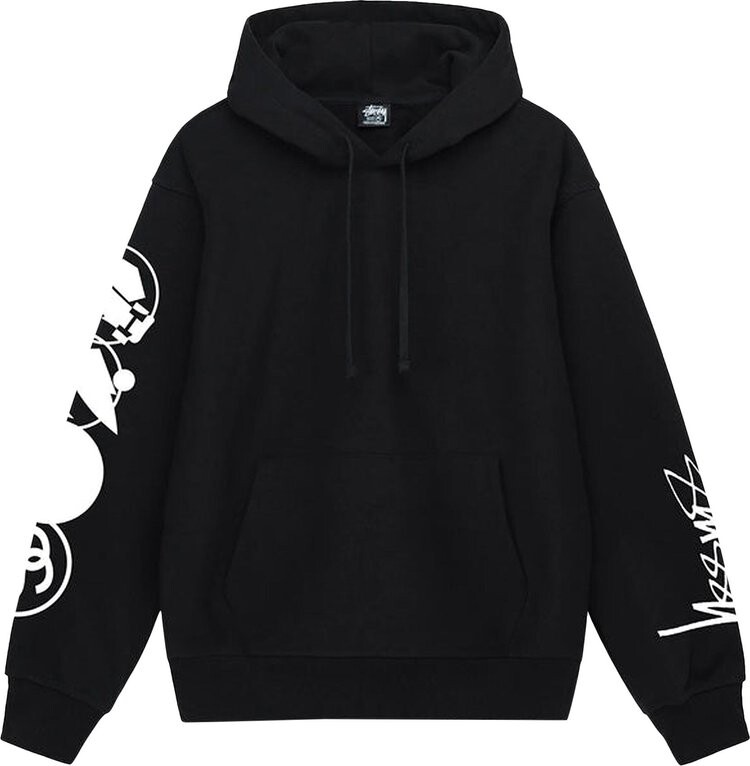 Худи Stussy Stacked Pigment Dyed Hoodie 'Black', черный