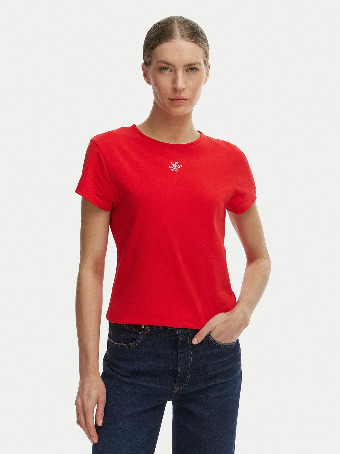 Женская футболка приталенного кроя Tommy Hilfiger, оранжевый