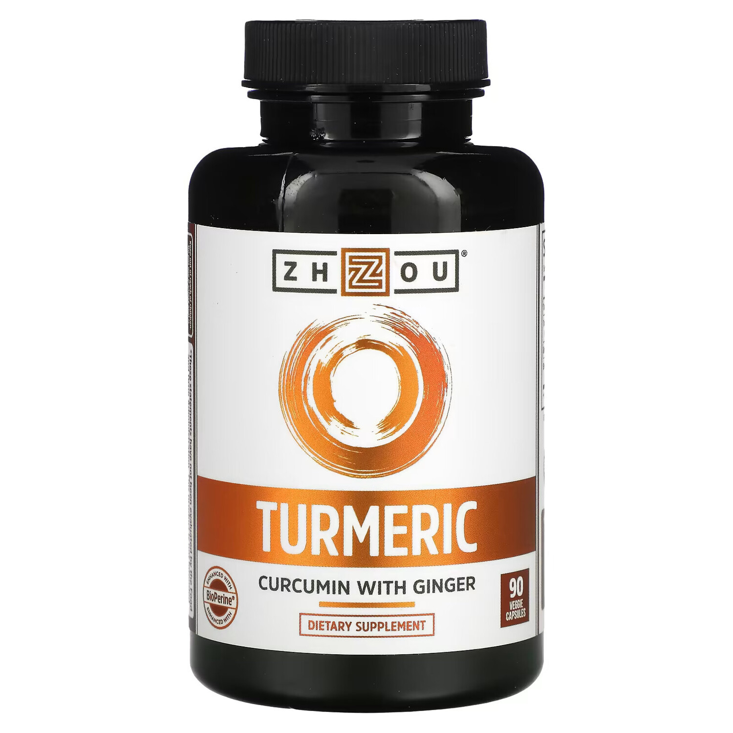 

Zhou Nutrition, Куркума, куркумин с имбирем, 90 растительных капсул