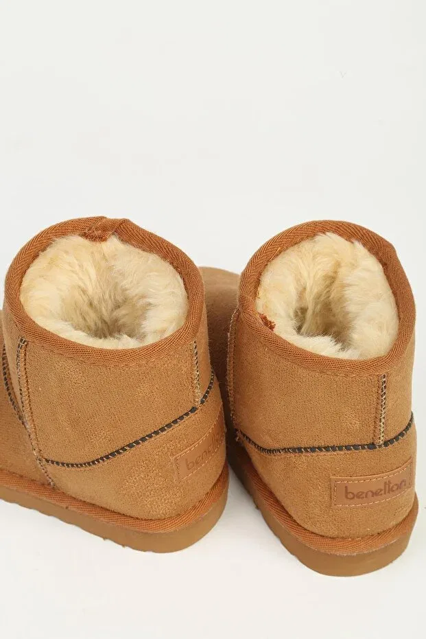 Детские ботинки для девочек без шнуровки Tan children's boots bn-50199 Benetton, Tan Color — фото 4