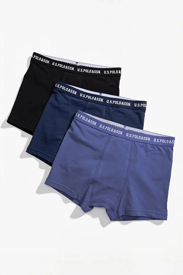 Детские боксеры для мальчиков хлопковые комплект 3 шт U.S. Polo Assn., Indigo