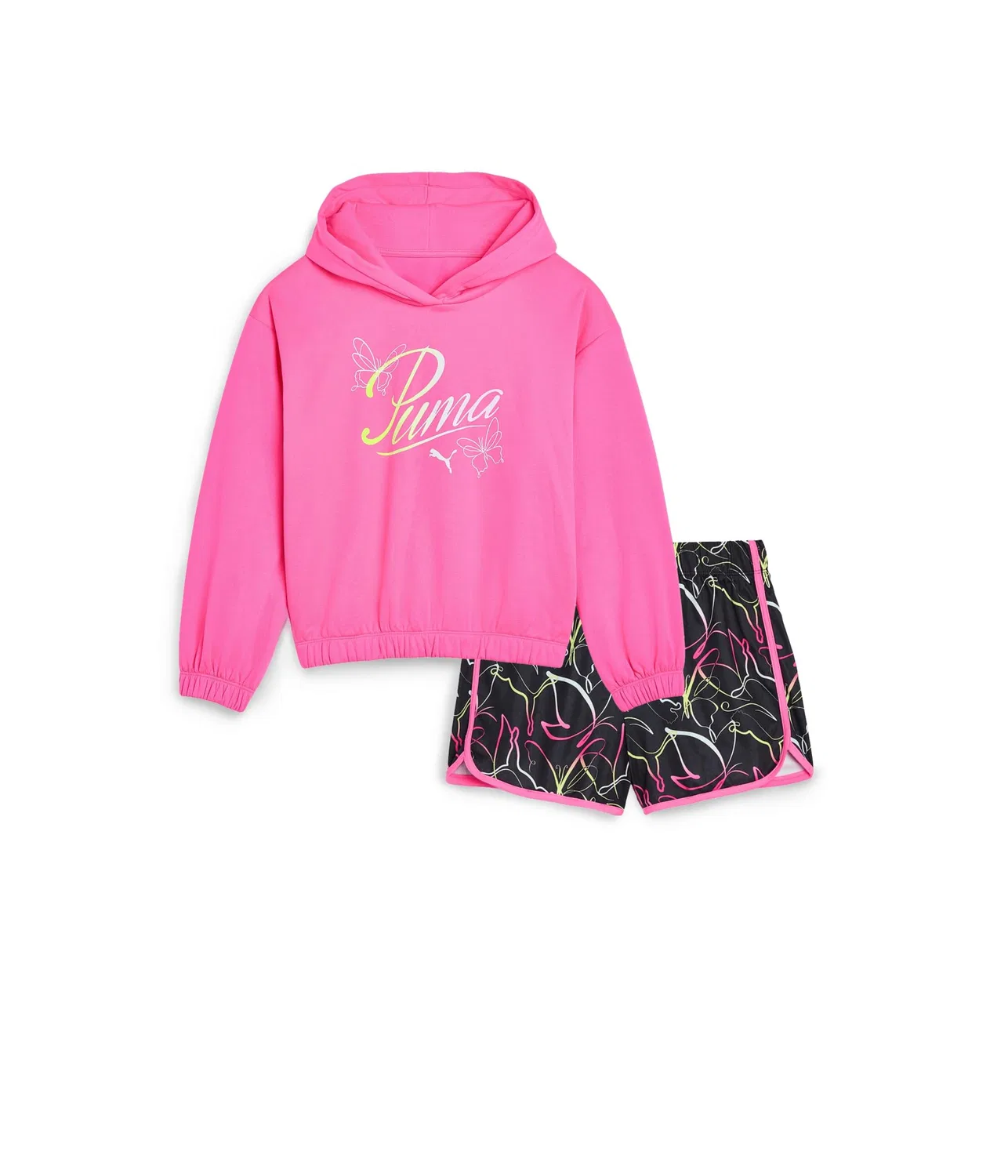 Комплект из толстовки и шорт (для детей постарше) Puma Kids, Neon Pink