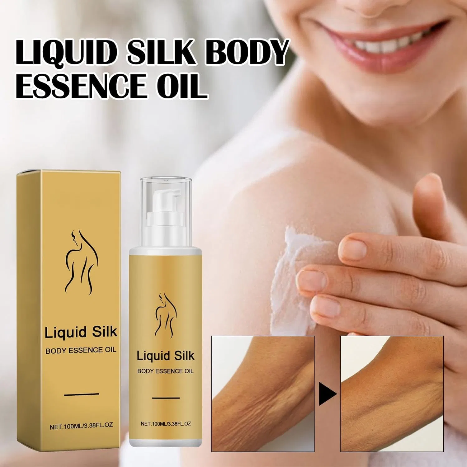Масло для тела Silk Body Essence Oil, Eeiiey, 100 мл, 1 шт, желтый — фото 2