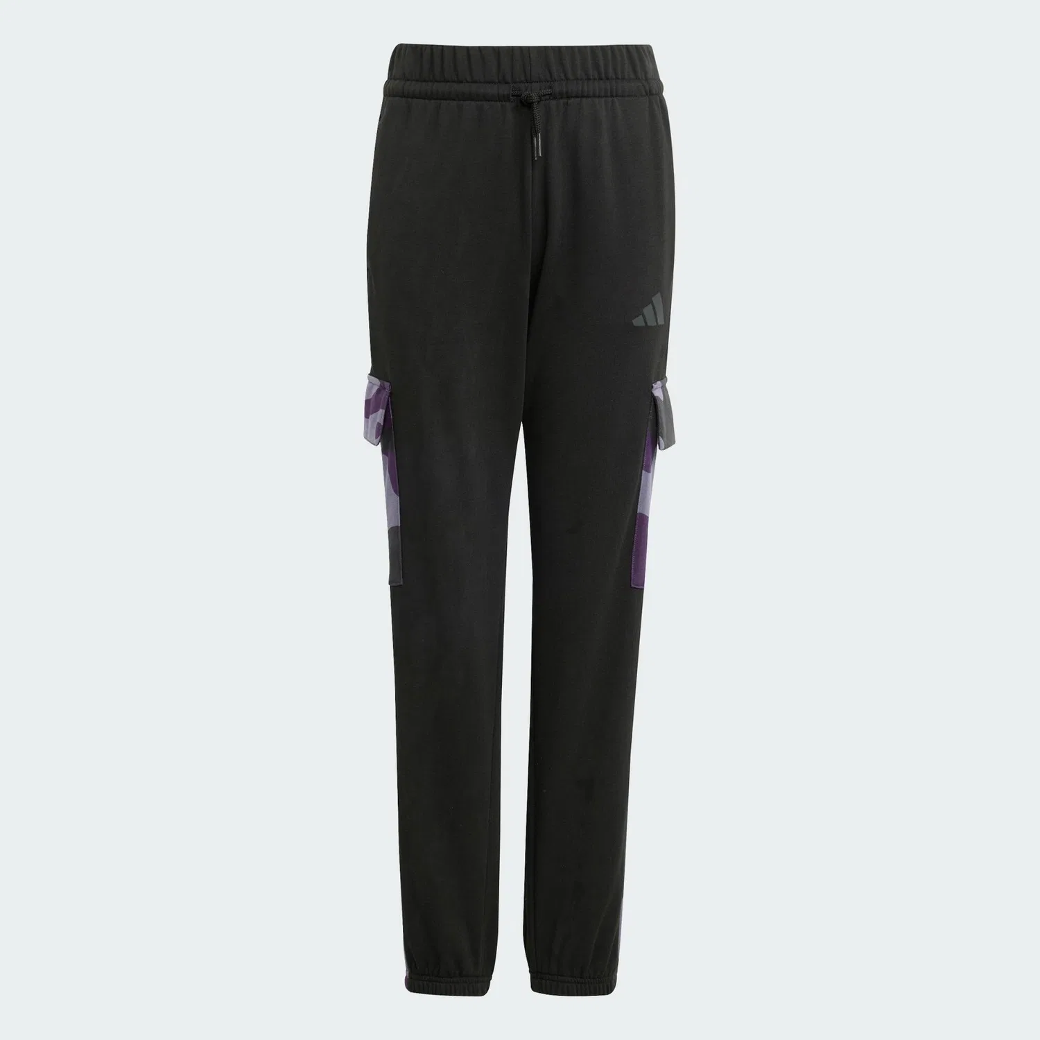 Детские штаны карго из футера Seasonal Essentials Camo Adidas, Schwarz Weiss — фото 2