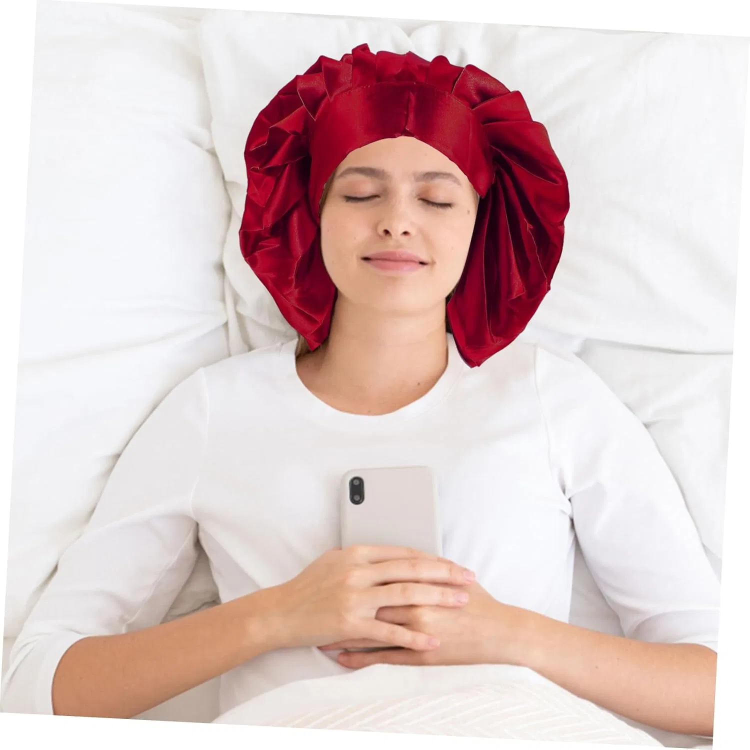 Шапочка для душа Satin Sleep Cap VICASKY, Wine Red — фото 3