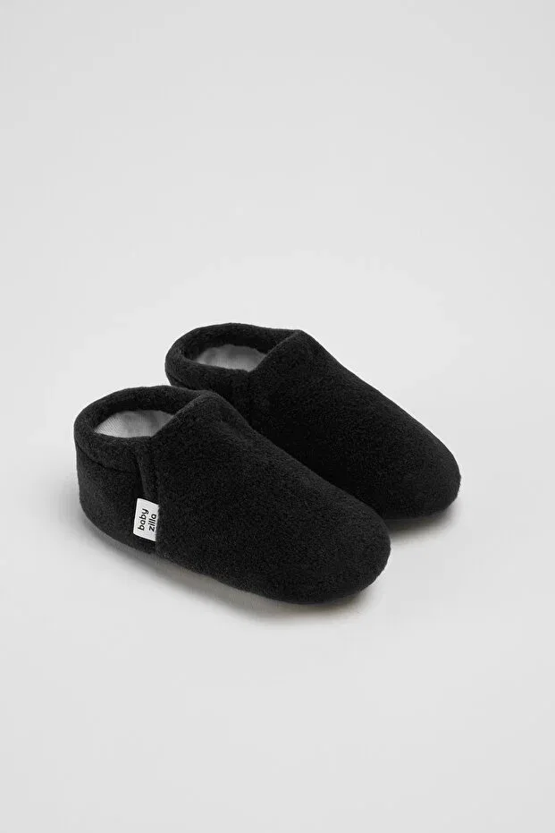 Детские пинетки из флиса на плоской подошве Babyzilla, Black