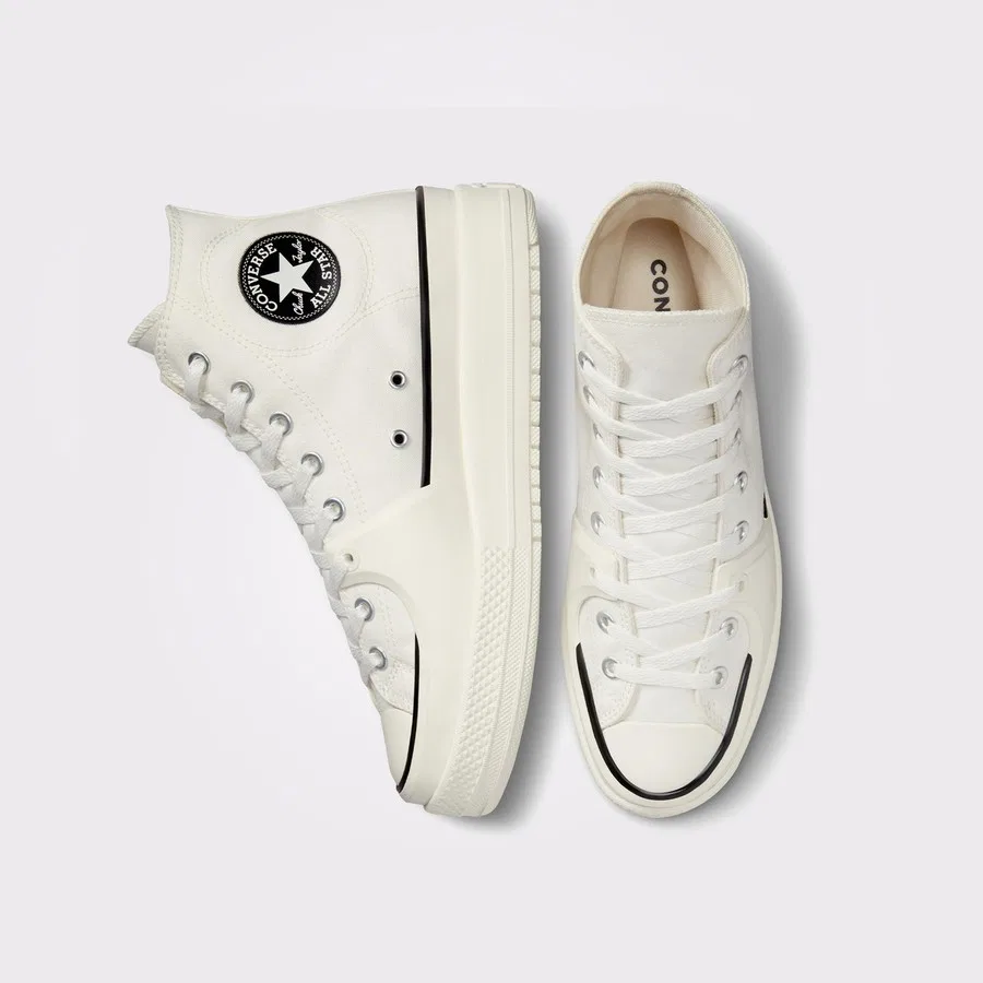 Кеды высокие Converse Chuck Taylor All Star Construct - Deco Stitch Ekru, Экрю — фото 4