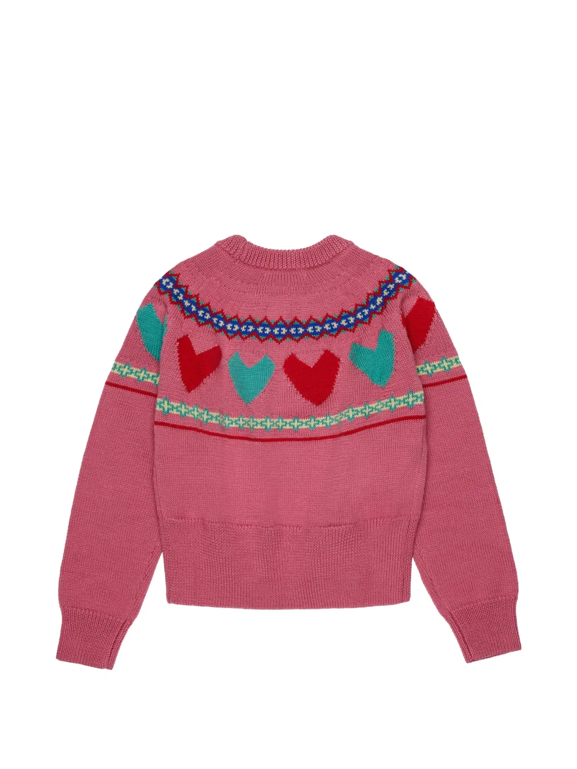 Жаккардовый свитер Marni Kids, розовый — фото 2