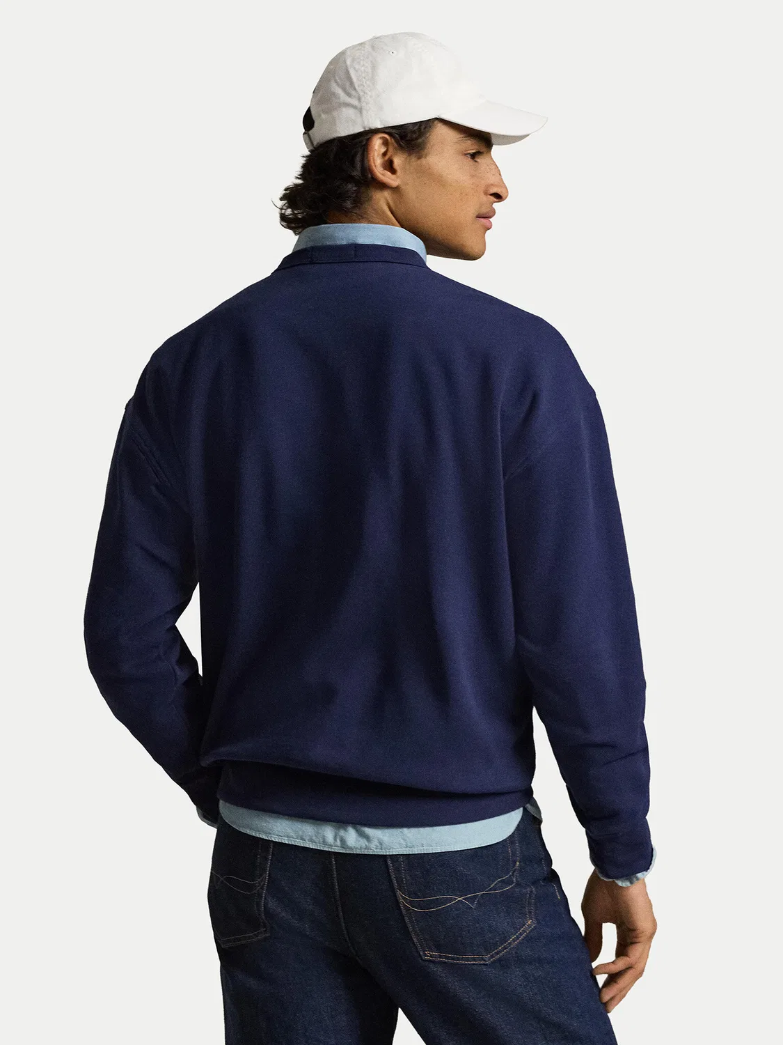 Мужской свитшот свободного кроя Polo Ralph Lauren, темно-синий — фото 3