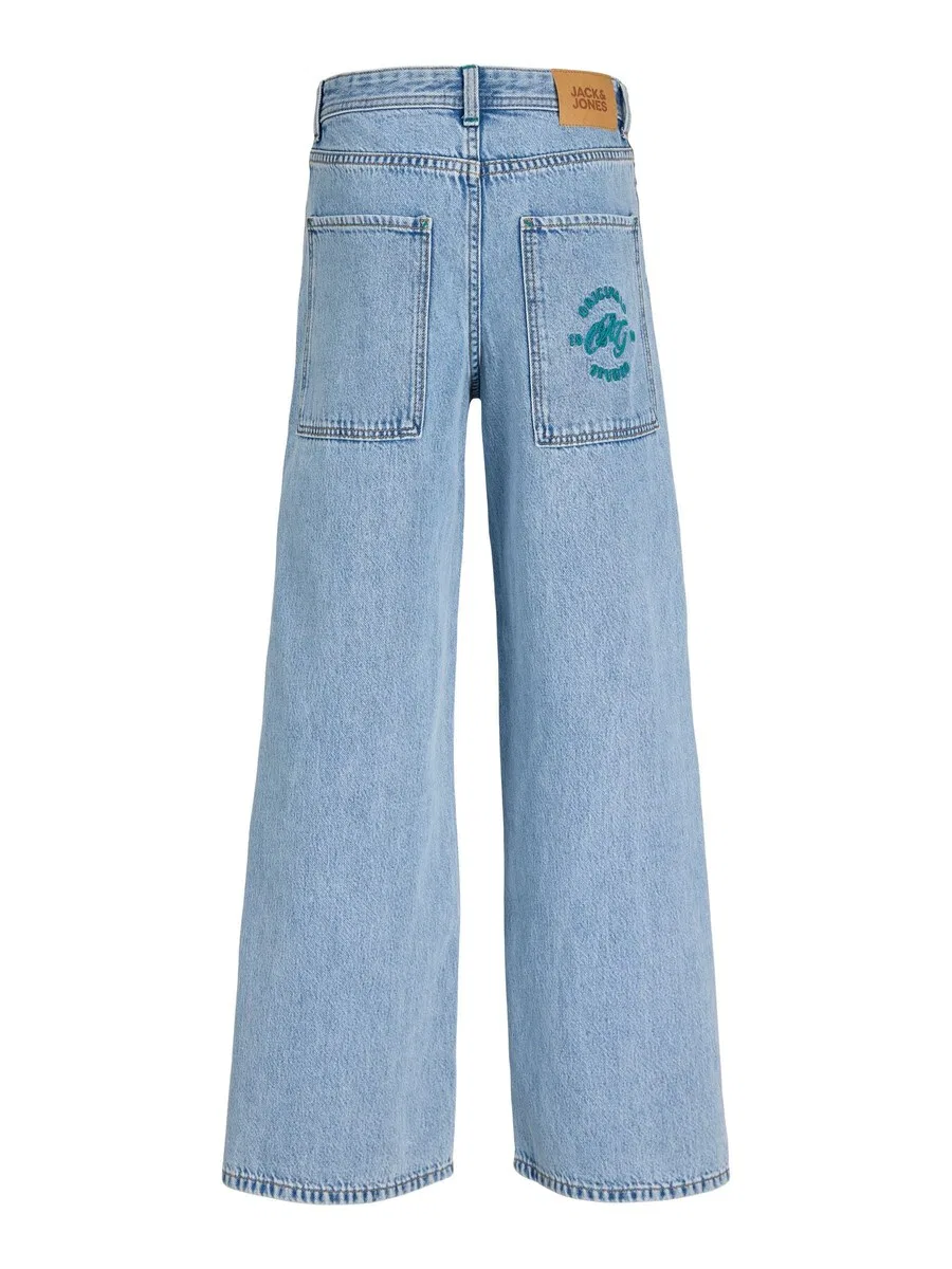 Джинсы Jack & Jones Junior Wide leg Jeans 'JJIDAVE JJJAX' светло-голубого цвета — фото 3