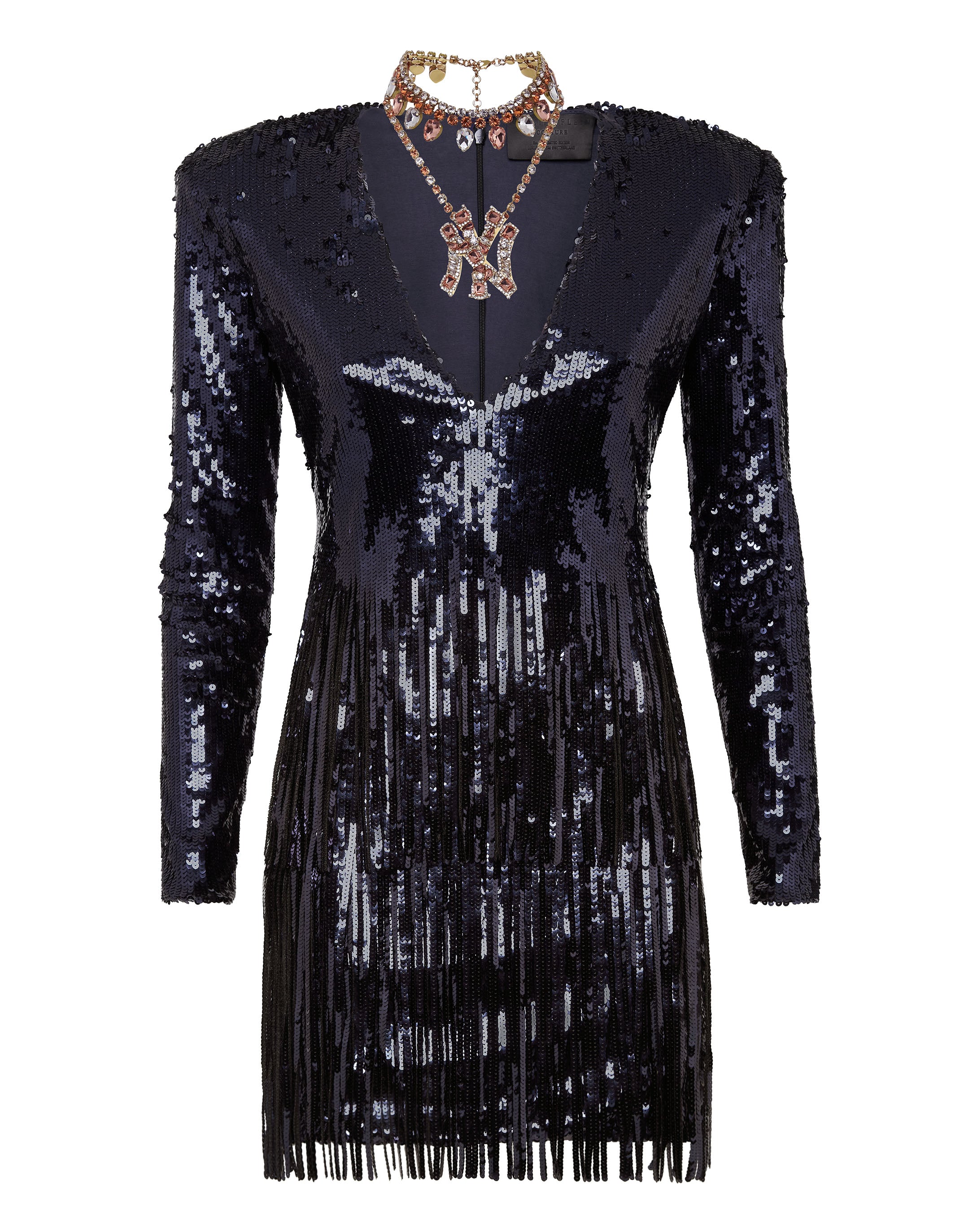 

Короткое платье Degradè Paillettes PHILIPP PLEIN, синий/золотой
