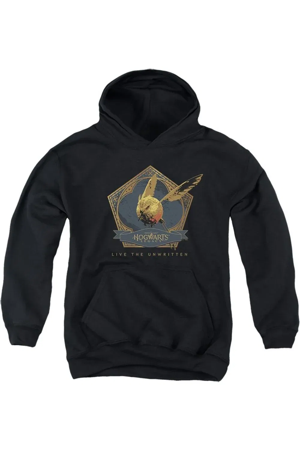 Детское худи с капюшоном Hogwarts Legacy Golden Snidget Gildan, черный