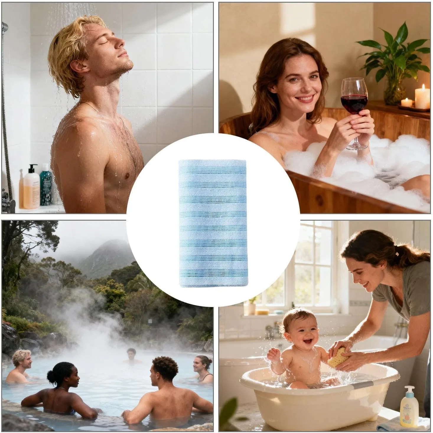 Полотенце для душа отшелушивающее, Generisch, D — фото 4