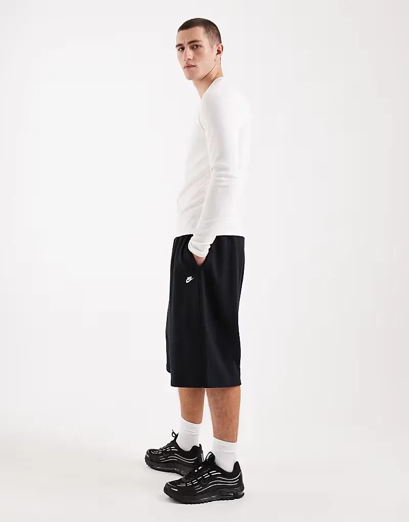 Флисовые шорты Nike Club French Terry оверсайз, черный — фото 3