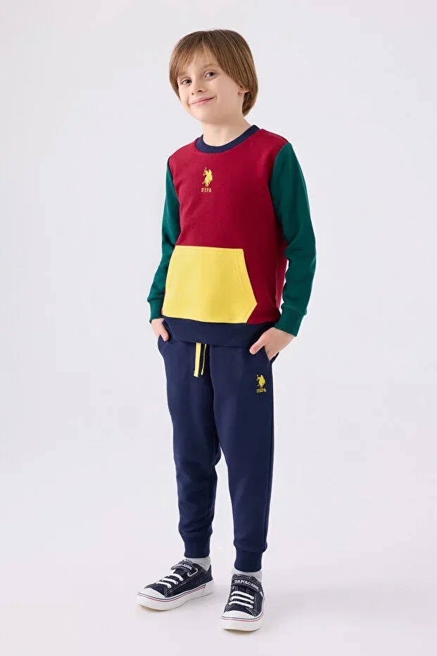 Детский комплект спортивного костюма для мальчиков с принтом U.S. Polo Assn., Burgundy