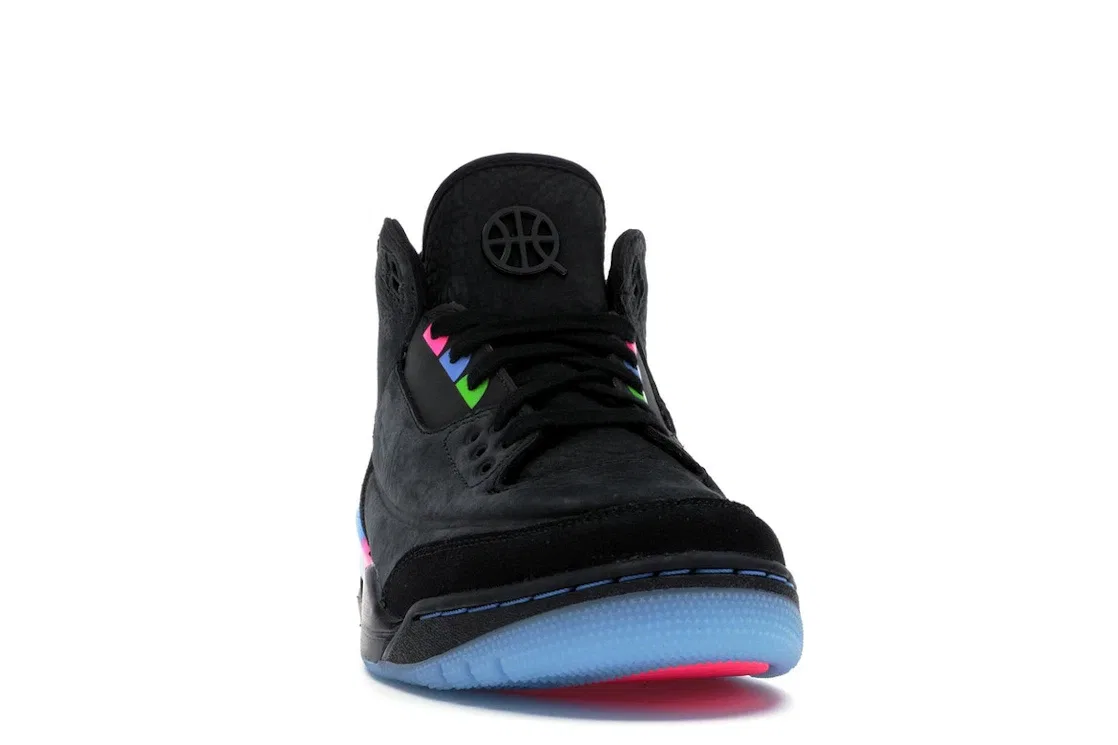 Детские кроссовки для мальчиков с принтом Jordan 3 Retro Jordan, Black/Black/Electric Green/Infrared 23 — фото 2