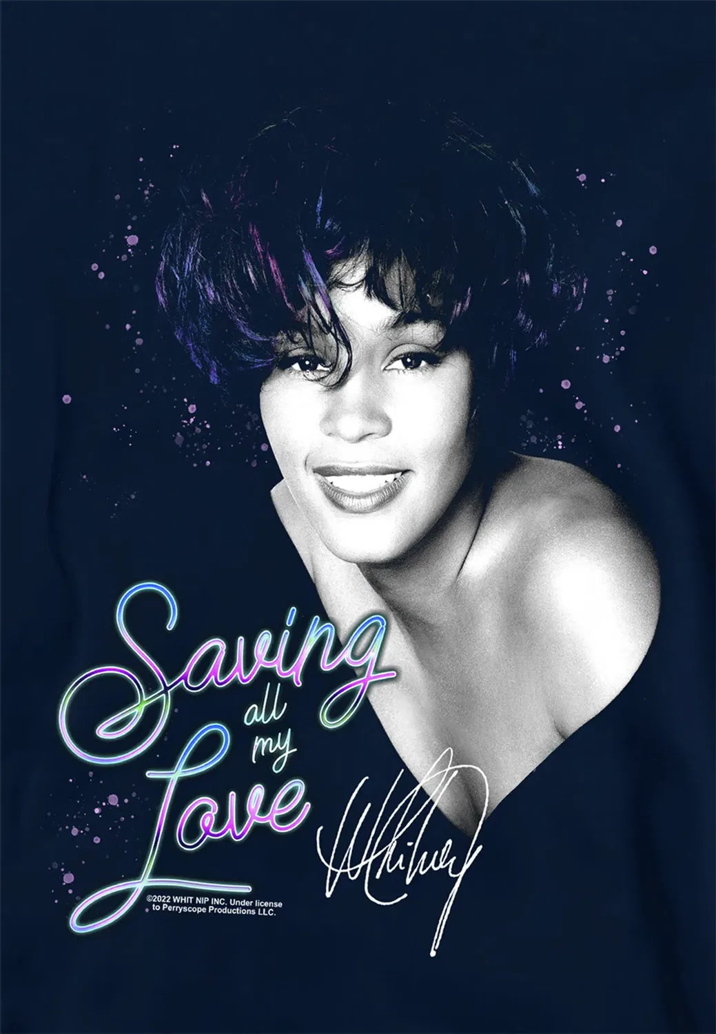 Детский худи с принтом Saving All My Love Youth Kids Pull-over Hoodie Whitney Houston, Navy — фото 2