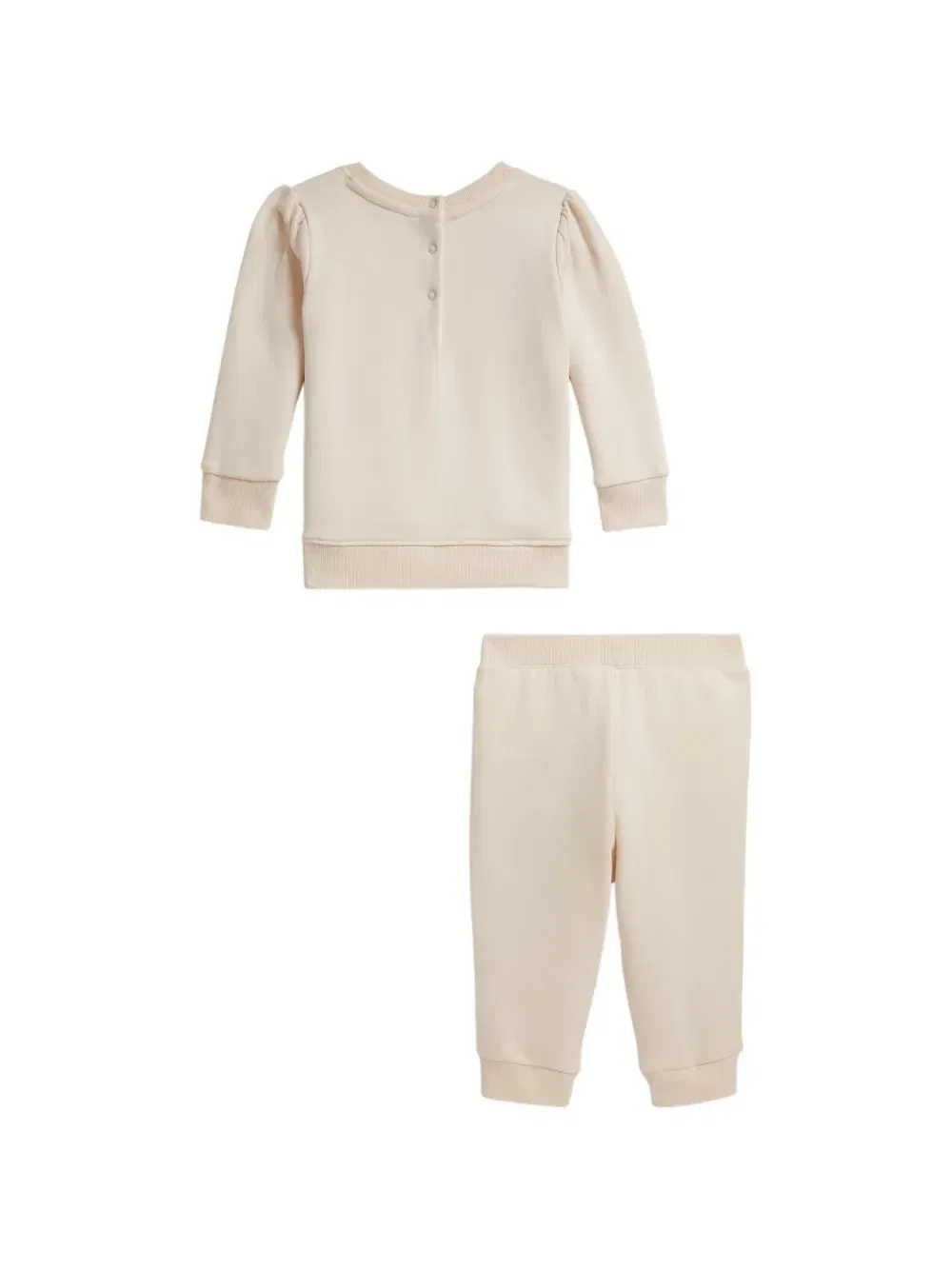Спортивный костюм в технике пэчворк Polo Ralph Lauren Kids, бежевый — фото 2