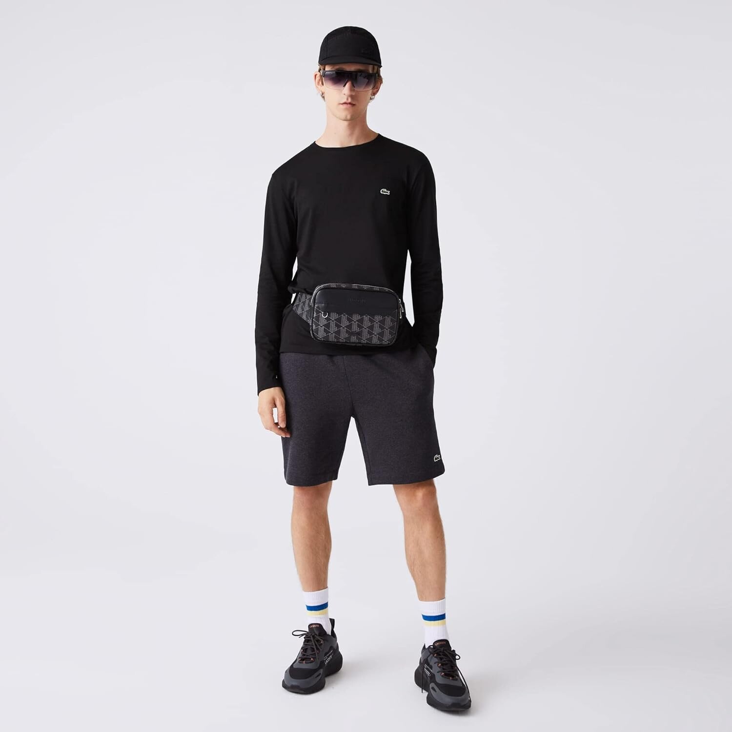 Поясная сумка Lacoste спортивная, черный