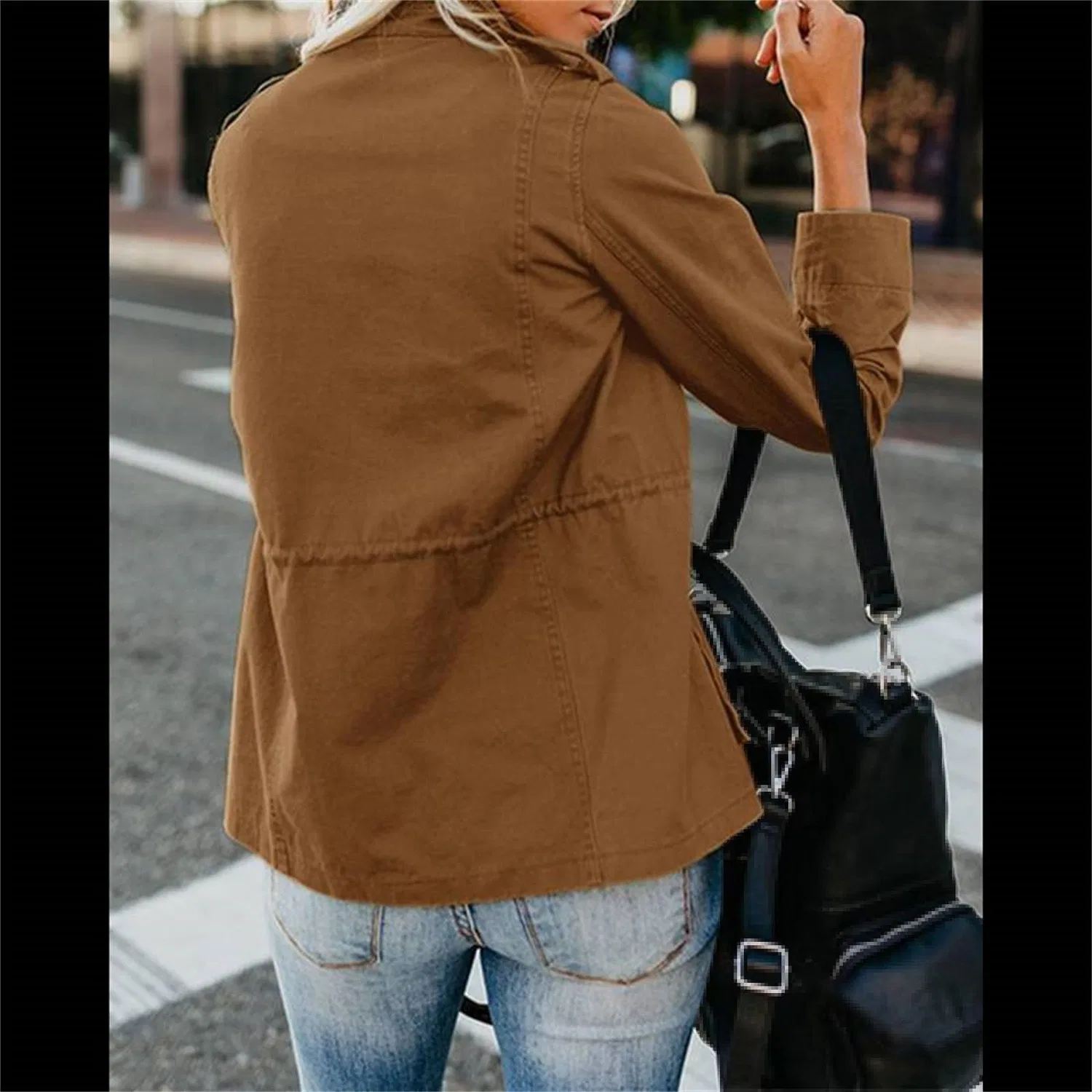 Женская куртка-ветровка с множеством карманов Military Windbreaker Jacket, Ciano — фото 4
