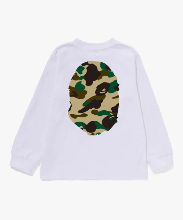 Футболка с длинным рукавом First Camo Big Ape Head, Bape, желтая — фото 2