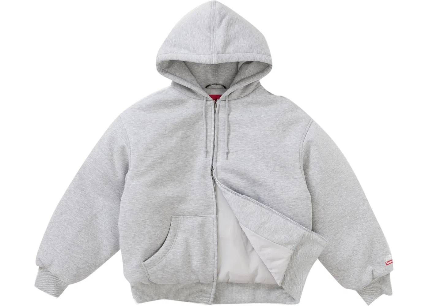 Мужская худи с капюшоном на пуховом наполнителе The North Face Supreme, Heather Grey — фото 2