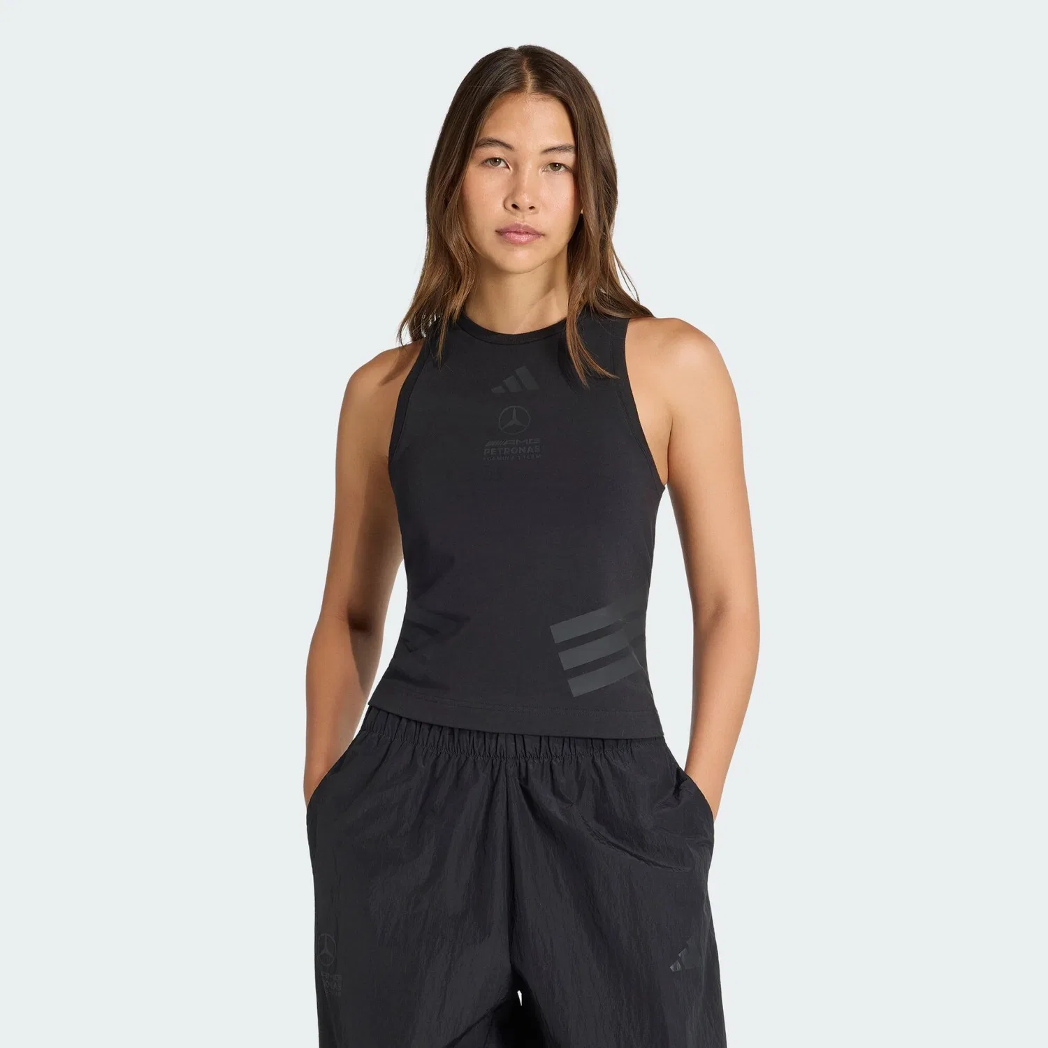 Мужской топ-безрукавка с принтом Mercedes-AMG Petronas Formula 1 Team Night Tanktop Adidas, Schwarz