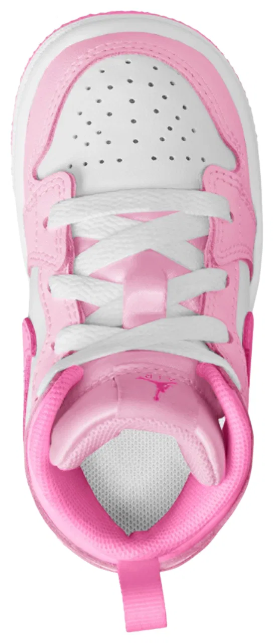 Кроссовки для девочек AJ1 Mid Jordan, цвет Pink Foam/Pink Foam/China Rose — фото 3