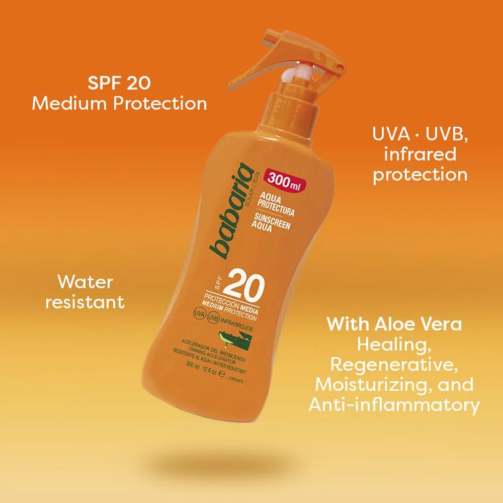 Спрей солнцезащитный SPF 20 Babaria Aqua Aloe, 300 мл — фото 3