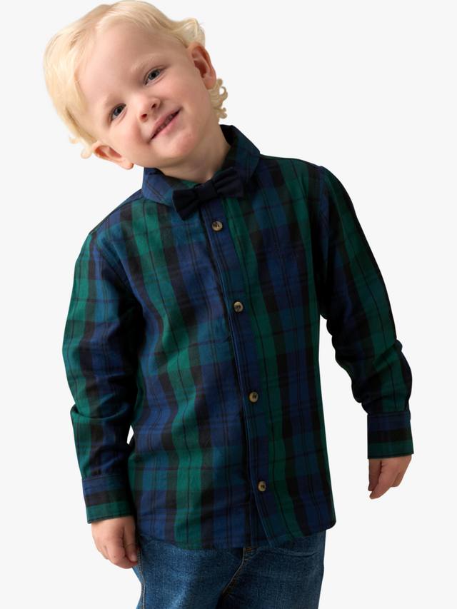 

Детская рубашка в клетку с бабочкой Angel & Rocket, Green