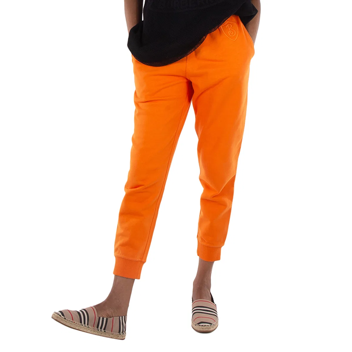 Брюки спортивные с вышитым логотипом Cotton Embroidered Logo Patch Joggers Burberry, Bright Orange