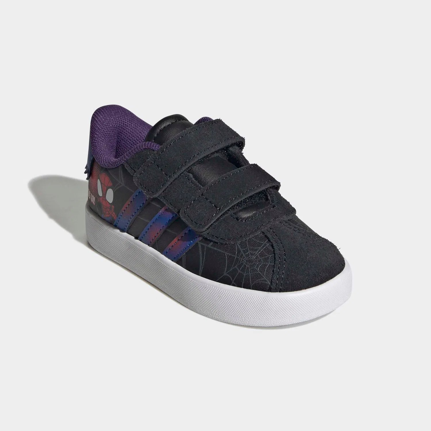 Детские кроссовки с липучкой VL COURT SPIDER-MAN CF I Adidas Sportswear, Core Black/Royal Blue/Violet