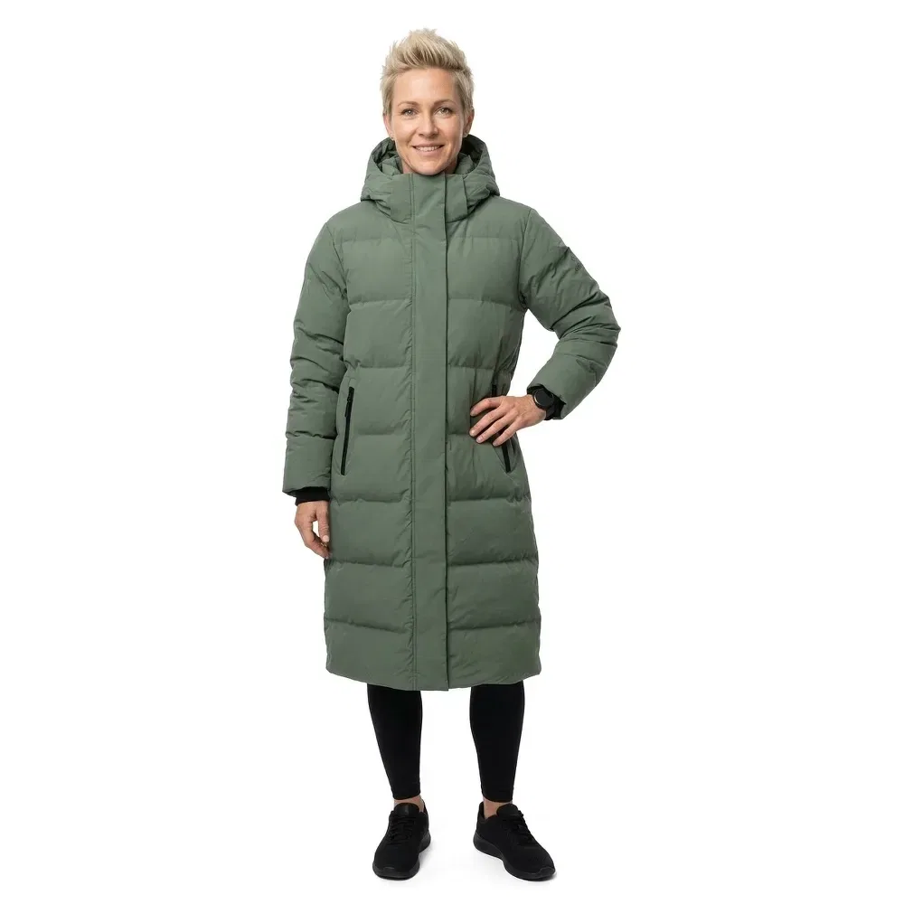 Женское удлиненное стеганое пальто-пуховик Superdry, Green — фото 3