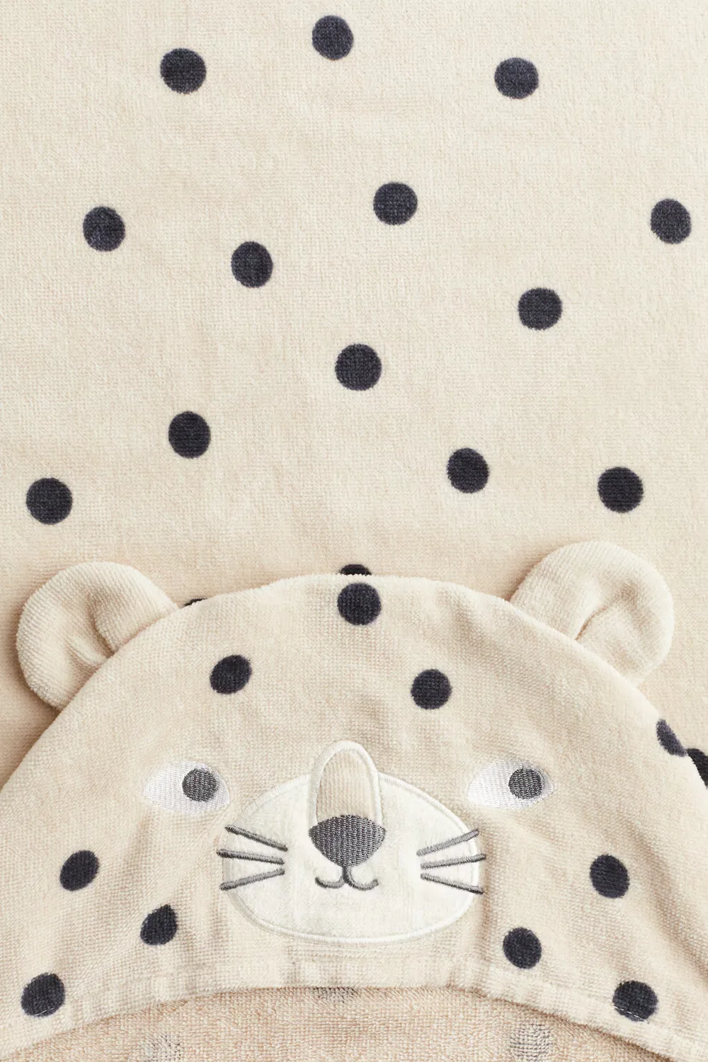 Банное полотенце с капюшоном H&M, Hellbeige/Leopard — фото 3