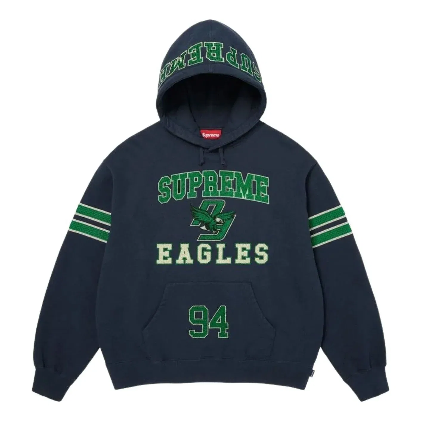 Мужское худи FW26 Rhinestone Eagle Hooded Sweatshirt 'Navy' Supreme, темно-синий