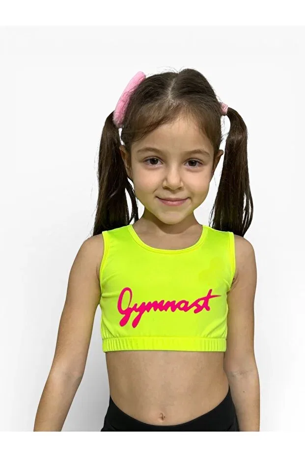 Детское для девочек бюстье без рукавов Damla bustier yellow She Can Wear, Gymnast - Yellow
