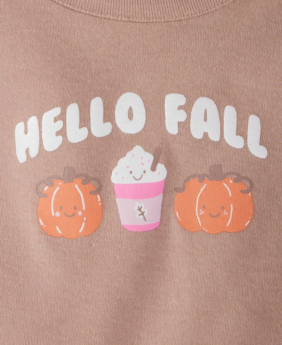 Футболка с длинным рукавом с принтом Hello Fall First Impressions, Toffee Candy — фото 3