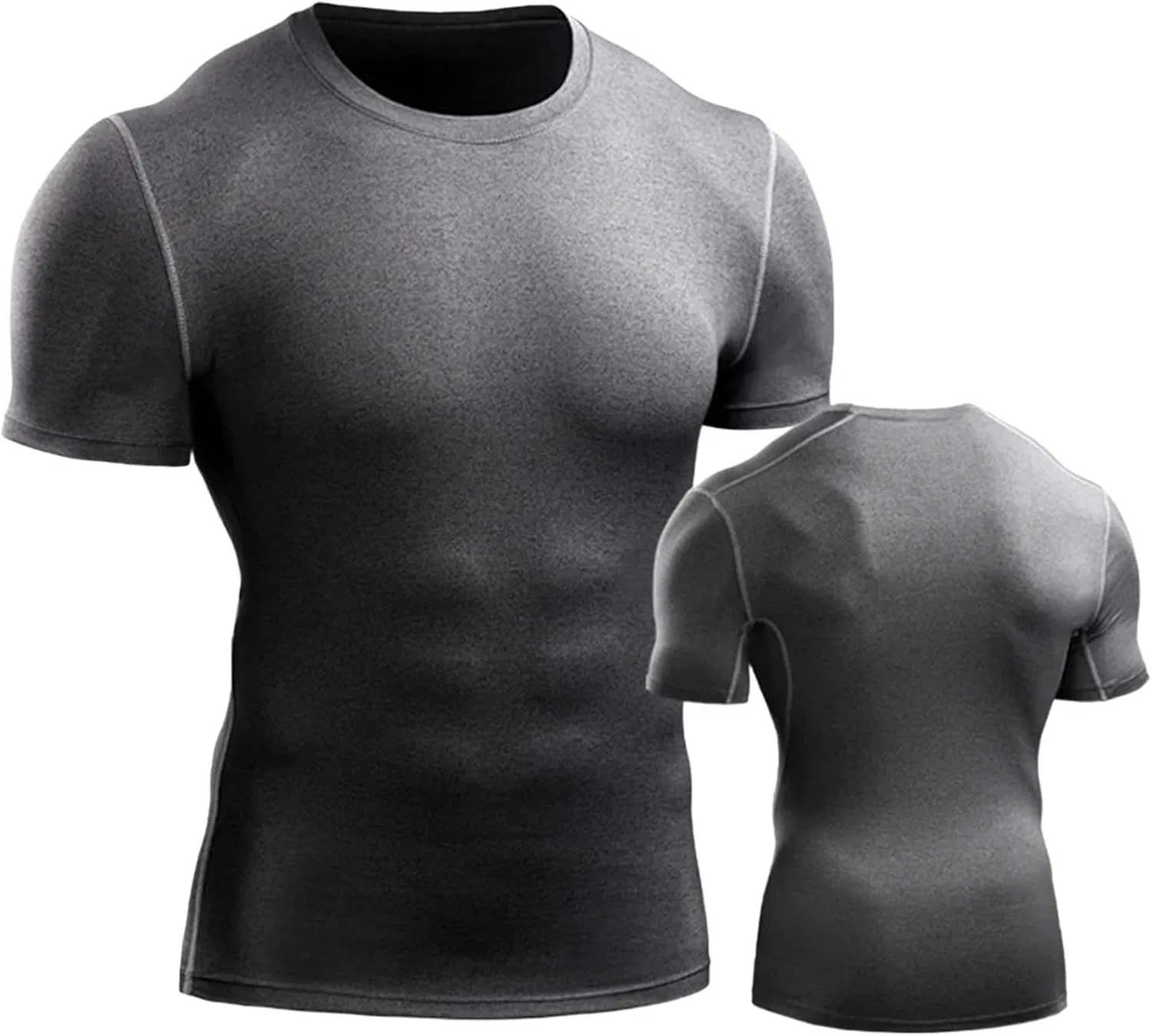 Мужская компрессионная футболка с коротким рукавом для тренировок, Grey