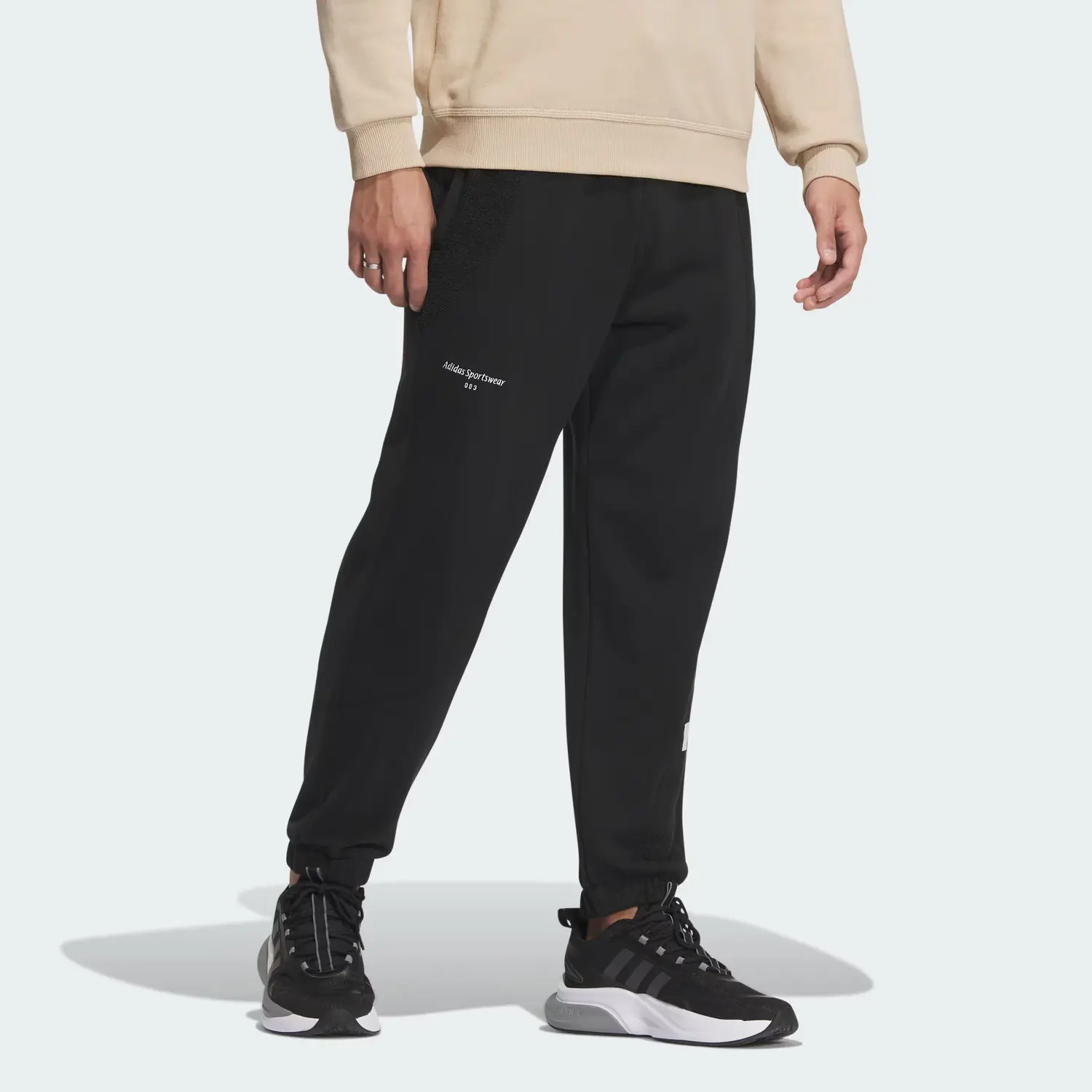 Спортивные штаны Lounge Knit мужские черные Adidas, черный — фото 3