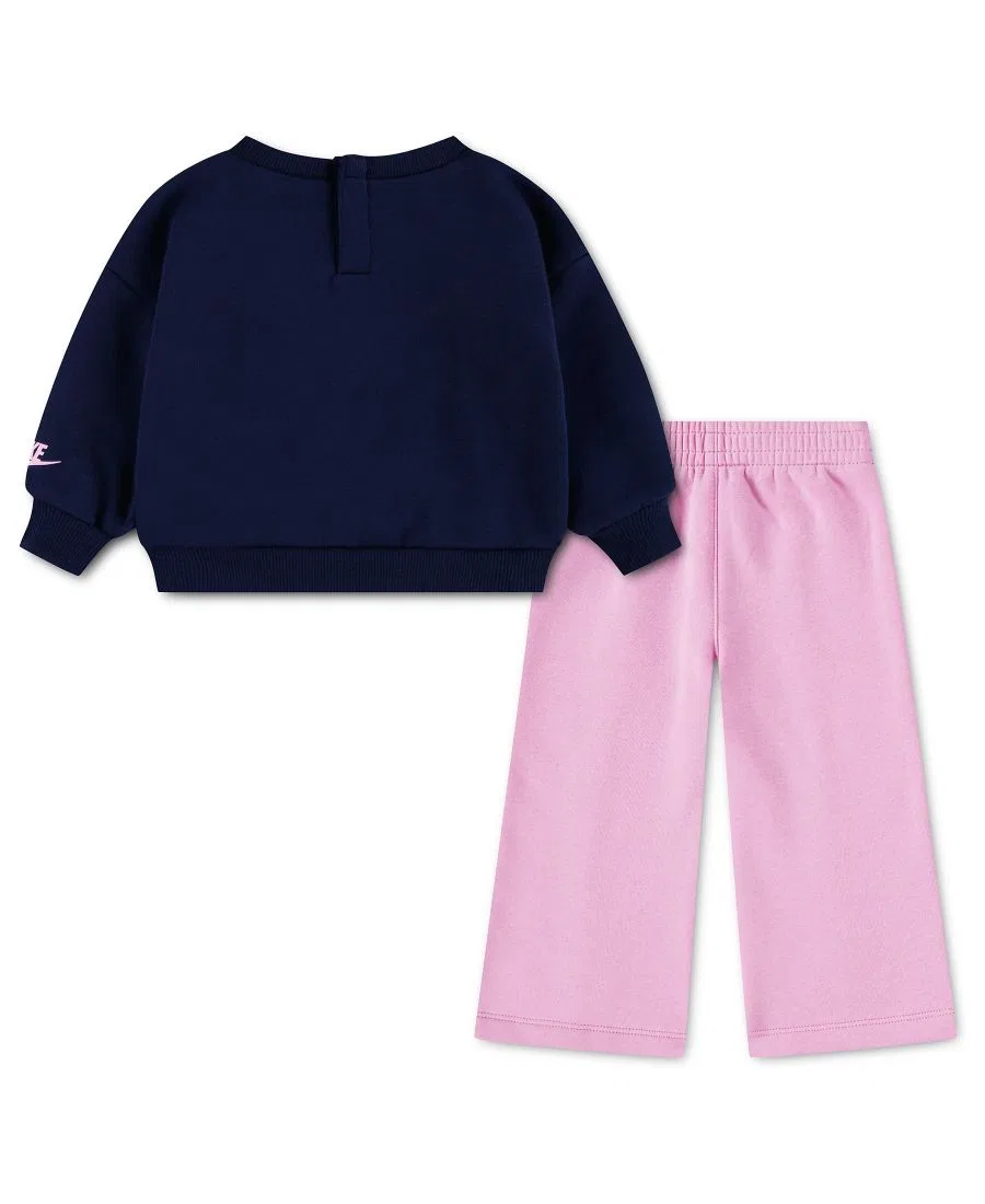 Комплект из свитшота и широких брюк Nike Retro Remix, Pink Rise/Navy — фото 2