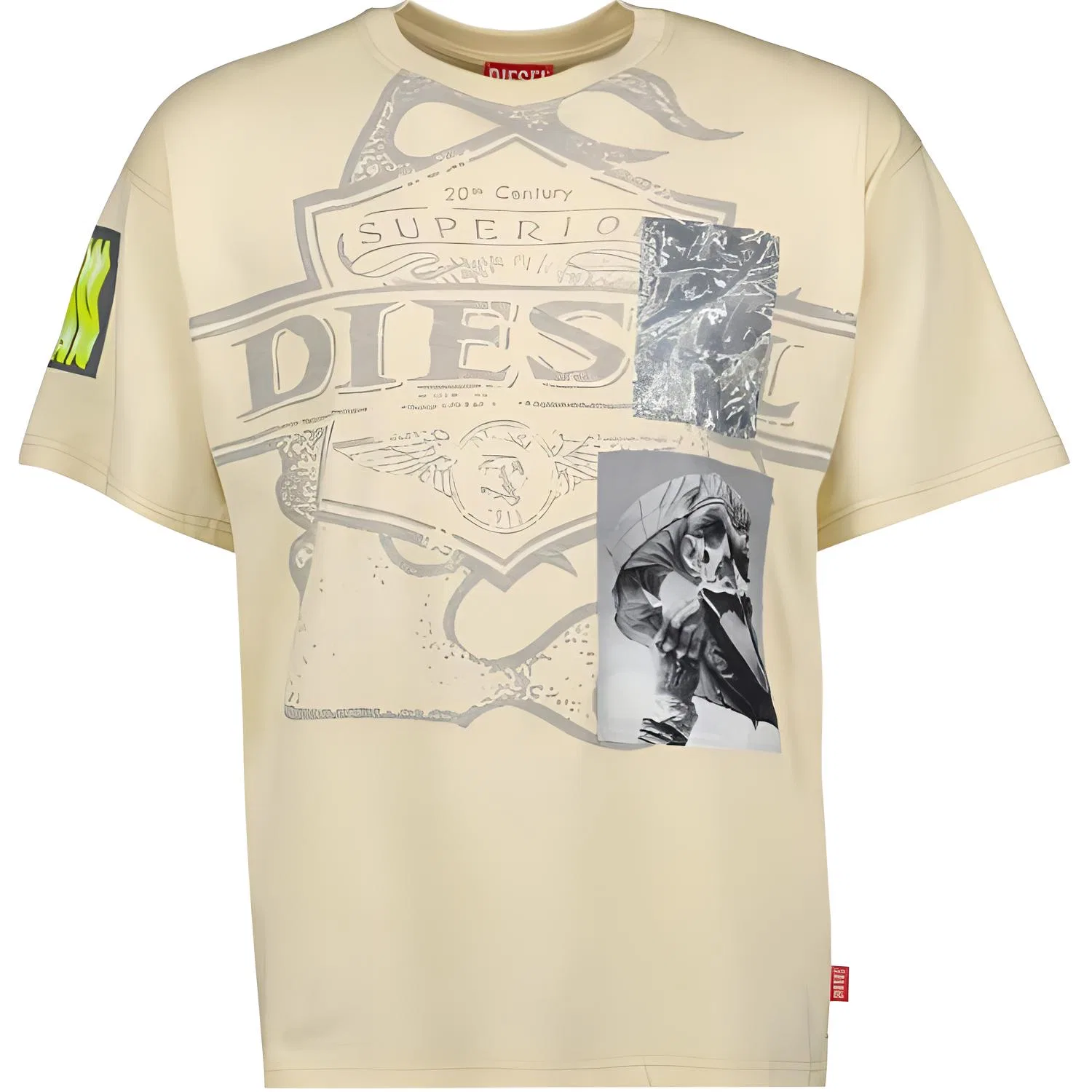 Футболка с патчами T Boxt Slits R8, DIESEL, Light Umber